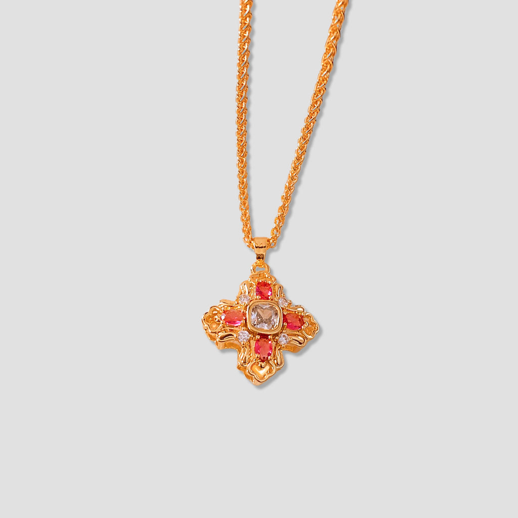 Solar Blessing Cross Necklace – Divine Power and Eternal Light
