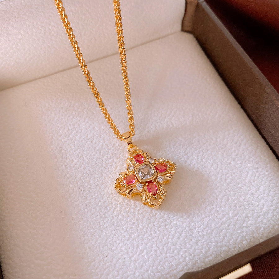 Solar Blessing Cross Necklace – Divine Power and Eternal Light