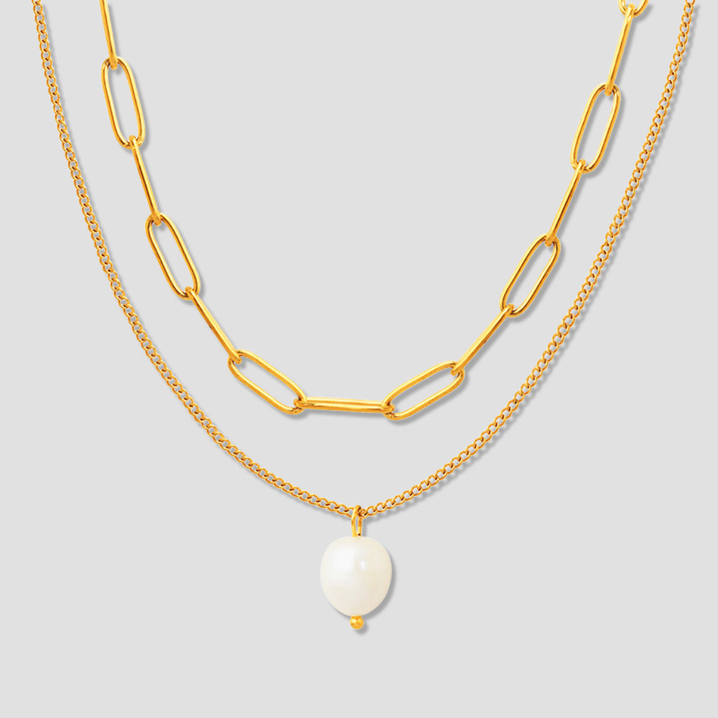 Golden Whisper – Pearl Layer Necklace of Hope