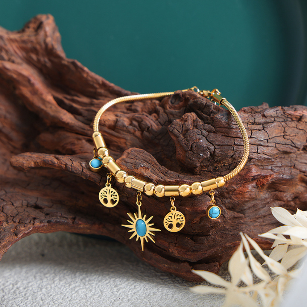 Sunlight Within|Golden Sunshine and Tree of Life Bracelet