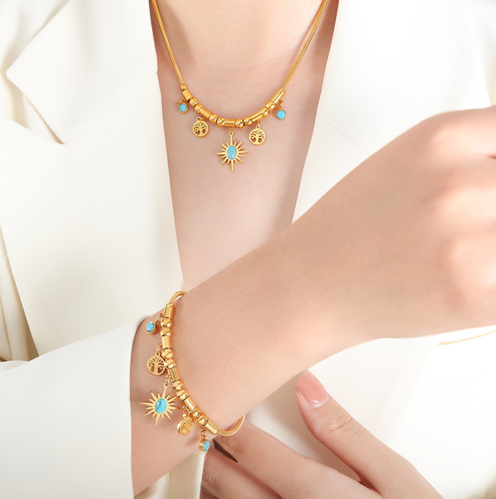 Sunlight Within|Golden Sunshine and Tree of Life Bracelet