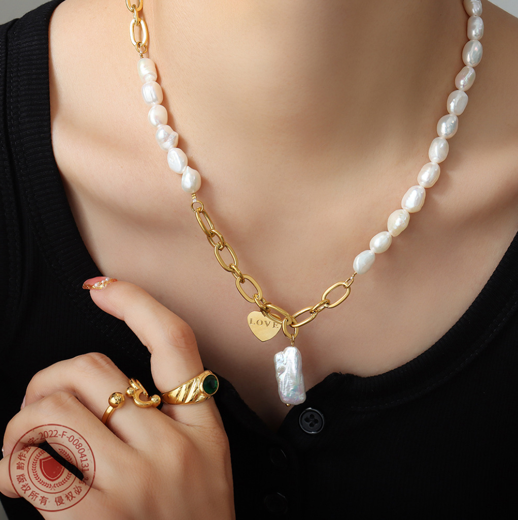 Pearl Harmony Chain Necklace – A Touch of Pride