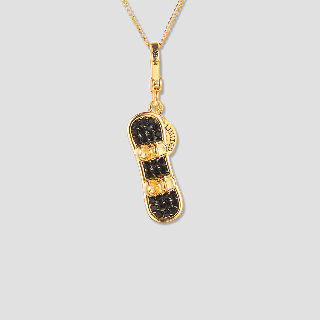 "First Tracks" Double-Sided Snowboard Pendant Necklace