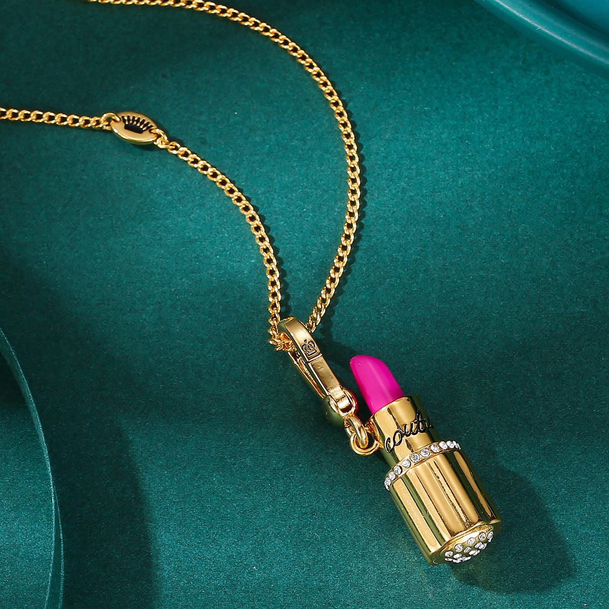 Barbie Pink Lipstick Charm Necklace