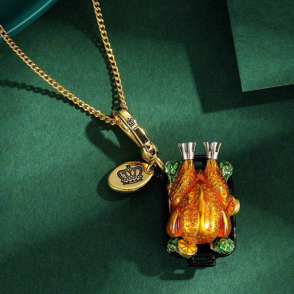 “Sunday Feast” Roasted Chicken Pendant Necklace