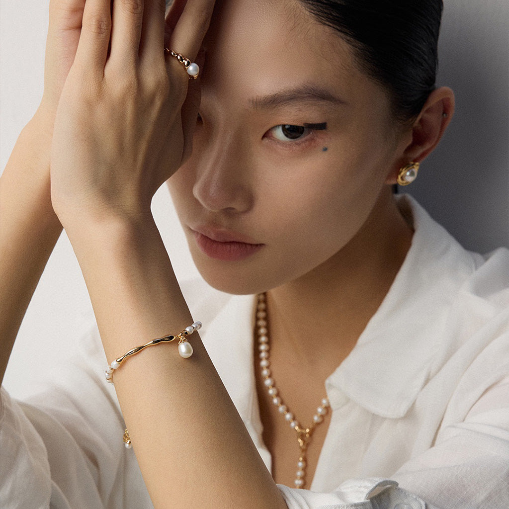 S925 Silver Natural Pearl Adjustable Bracelet
