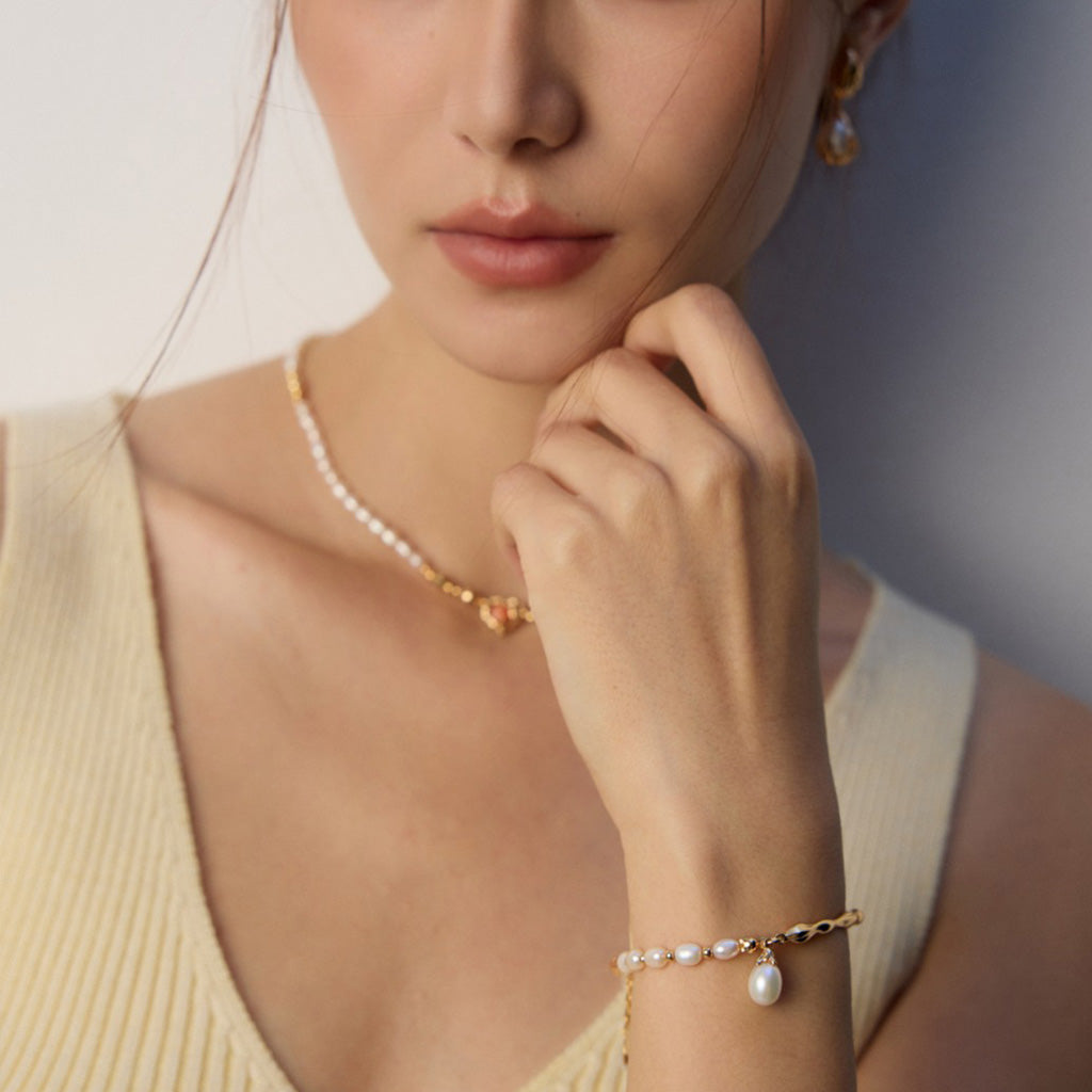 S925 Silver Natural Pearl Adjustable Bracelet