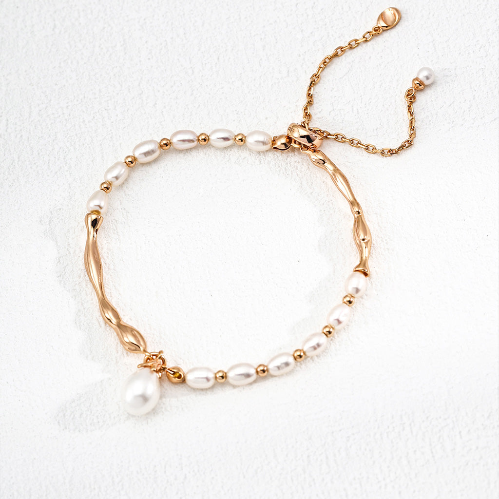 S925 Silver Natural Pearl Adjustable Bracelet