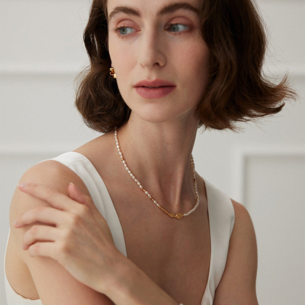 925 silver natural pearl necklace