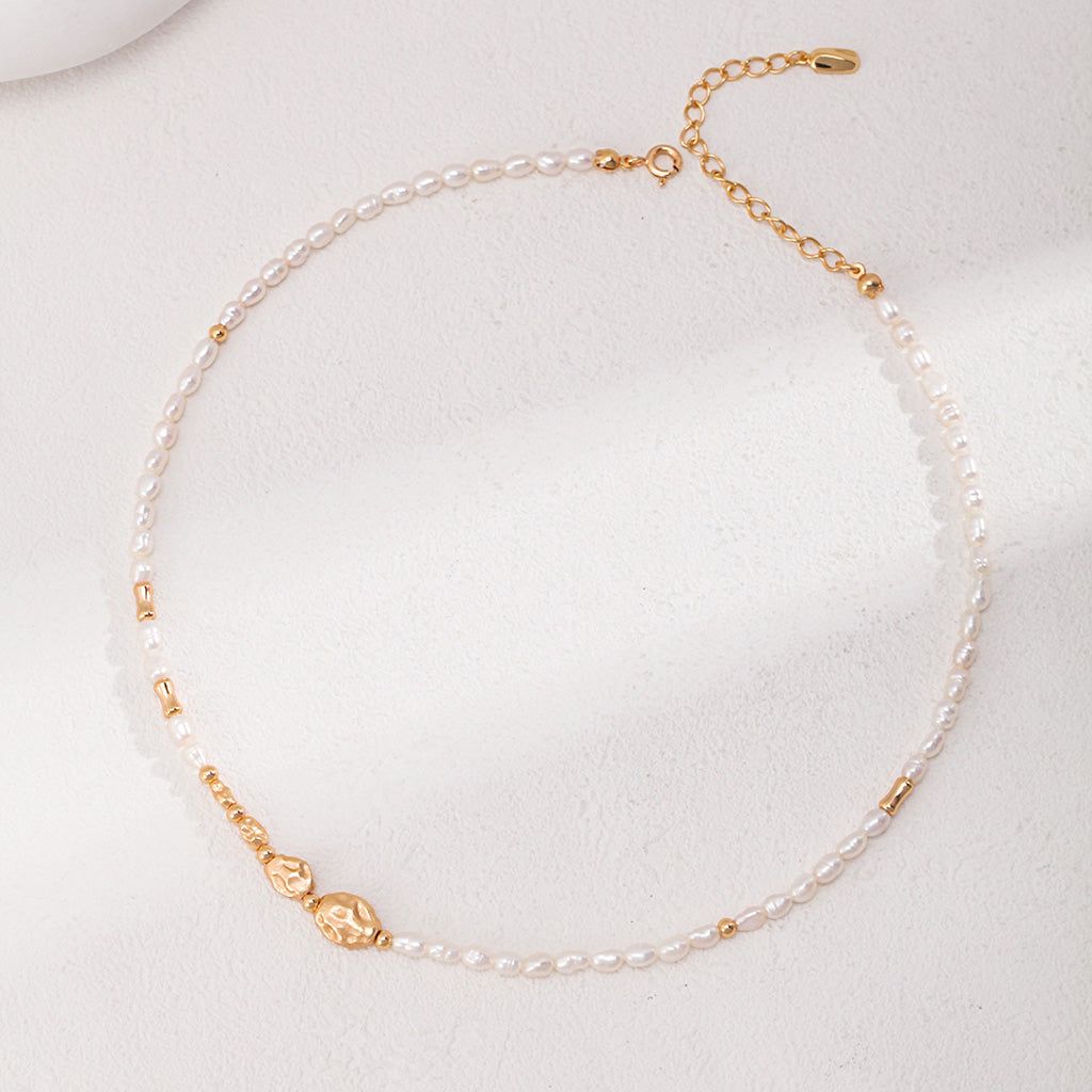 925 silver natural pearl necklace