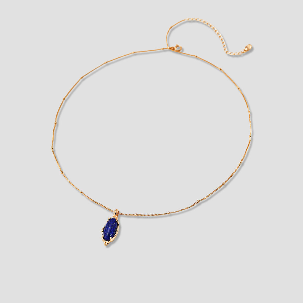 Oval Lapis Lazuli Pendant Necklace – Vintage S925 Silver