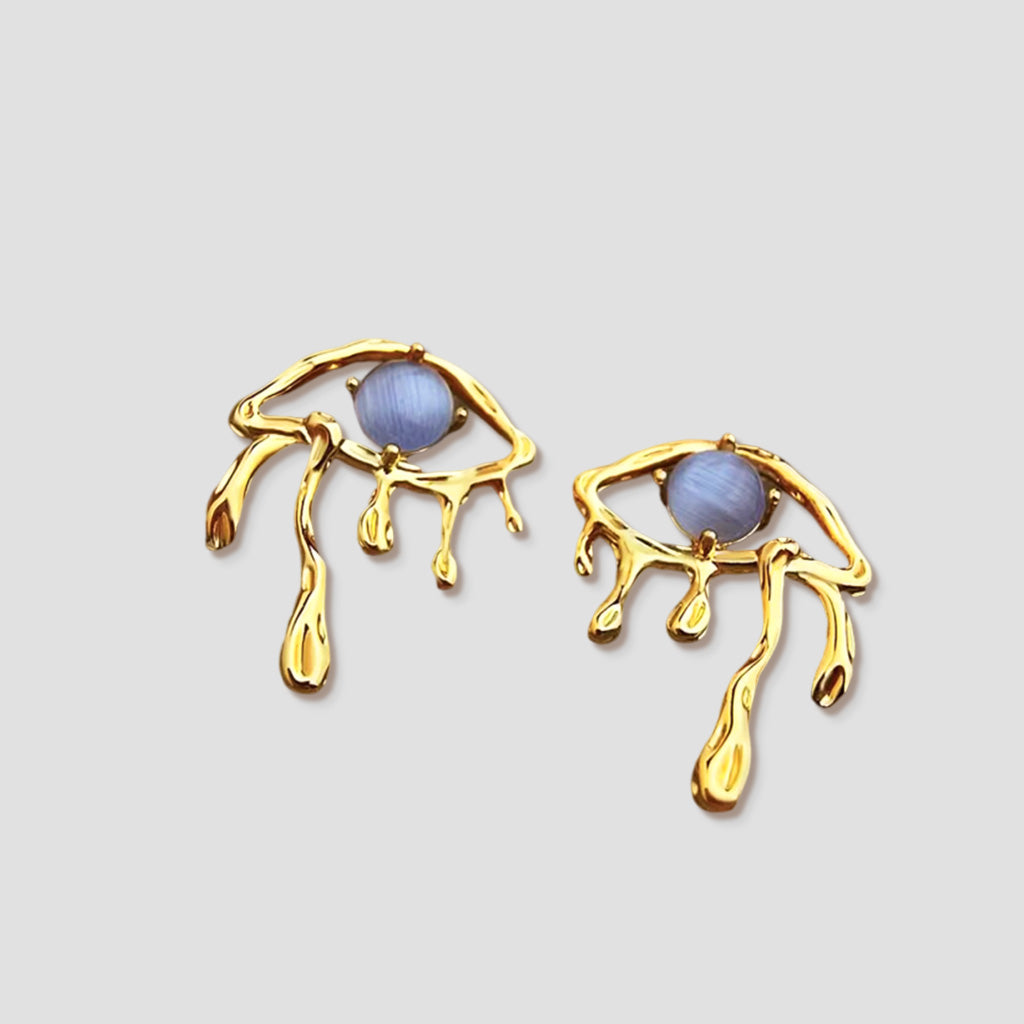 Golden Tears Evil Eye Earrings – Embrace Protection & Serenity