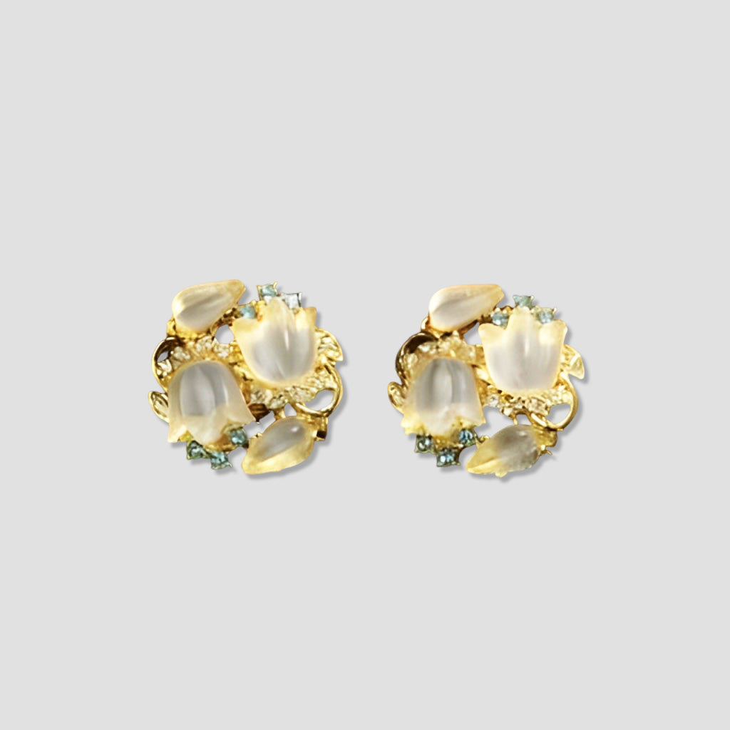 Jelly resin flower earrings French pastoral style