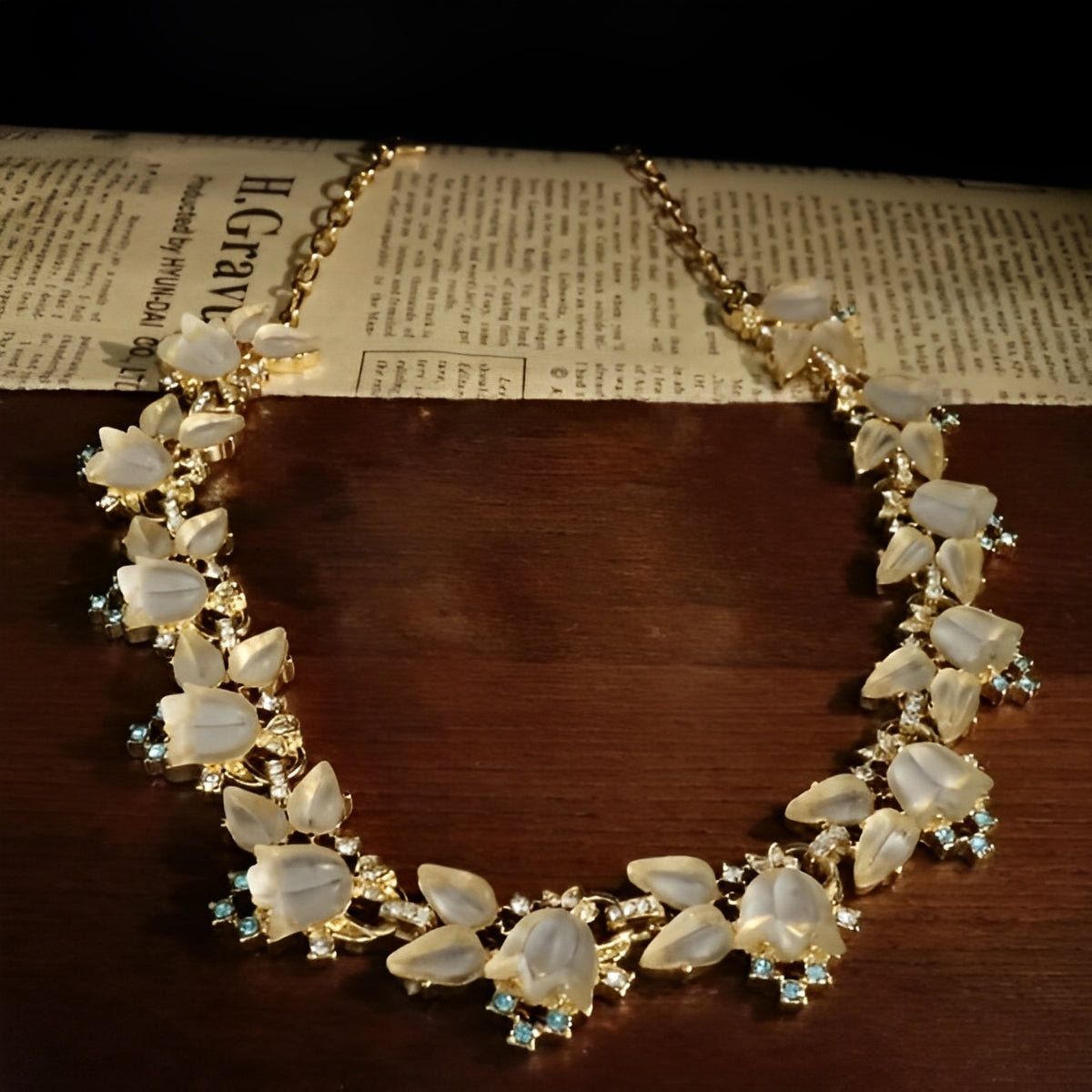 Jelly resin flower necklace French pastoral style