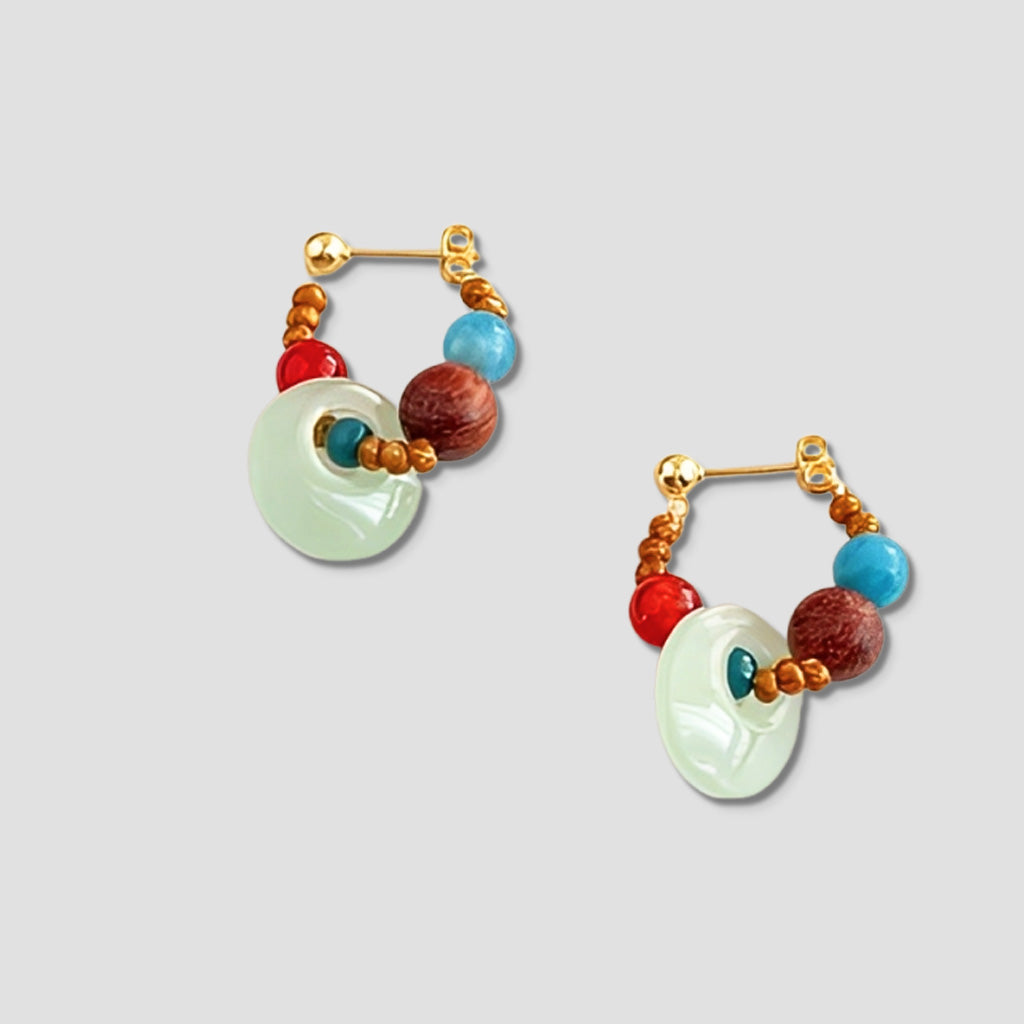 Dunhuang-Inspired Mystic Spiral Earrings – A Harmony of Culture & Nature