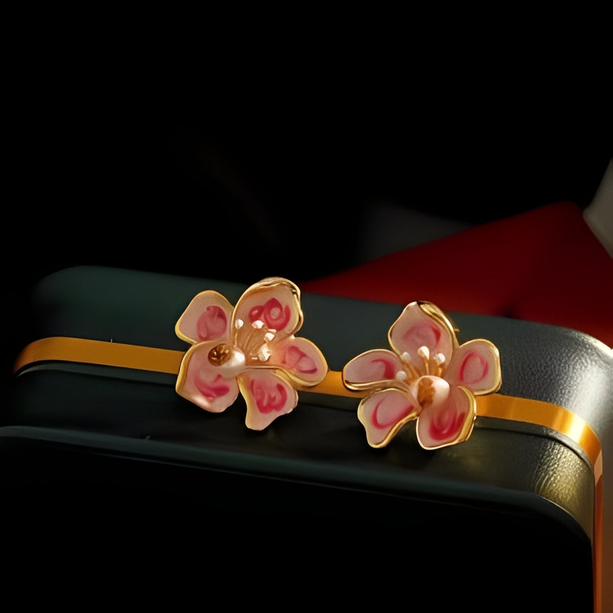 Original Monet Garden Flower Earrings Niche Enamel Craftsmanship