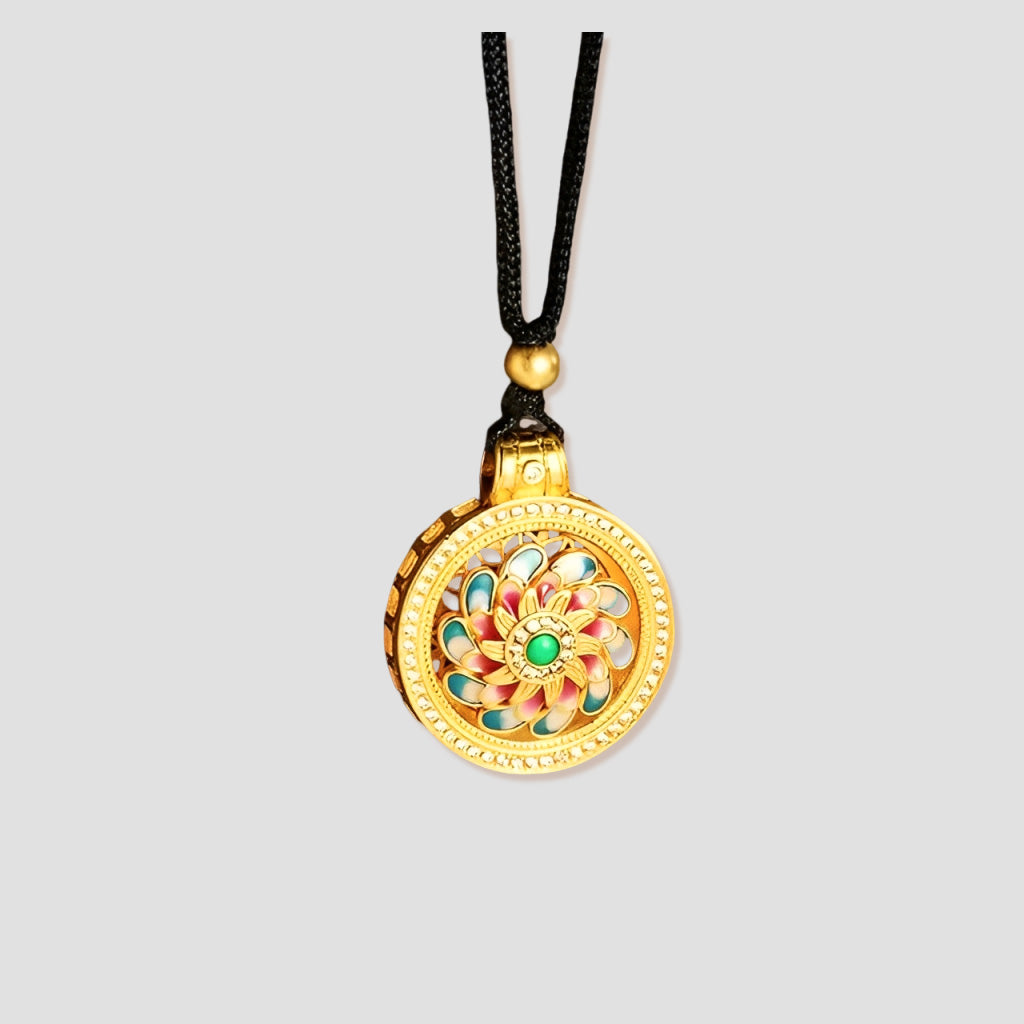 Dunhuang Enamel Lotus Necklace – A Blooming Symbol of Prosperity & Wisdom