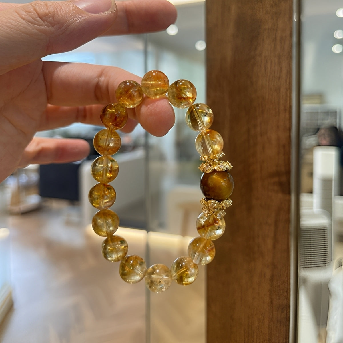 Natural Citrine & Tiger Eye Bracelet – Empowerment & Good Luck for Women