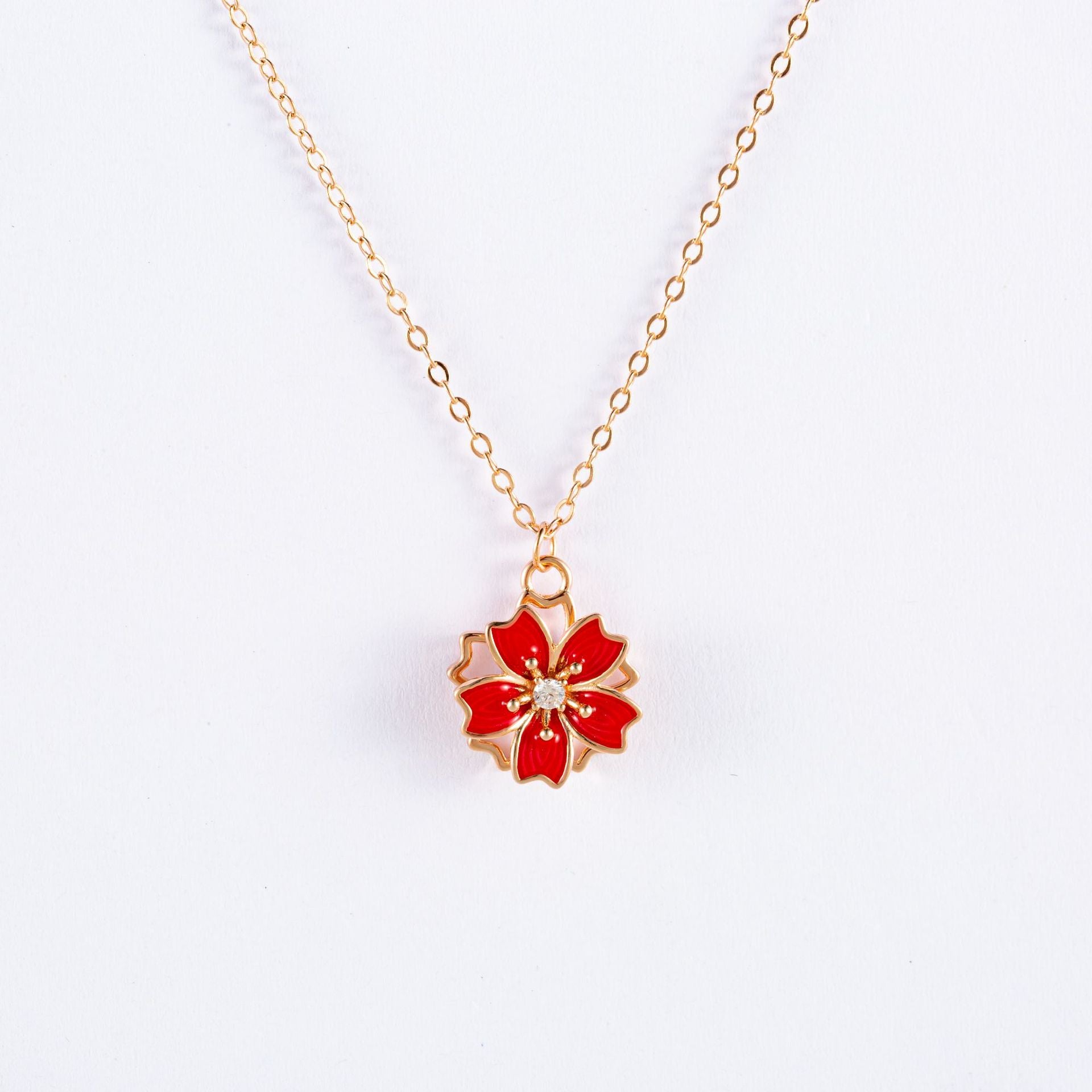 Sterling Silver Peach Blossom Necklace – Elegant Symbol of Beauty and Renewal