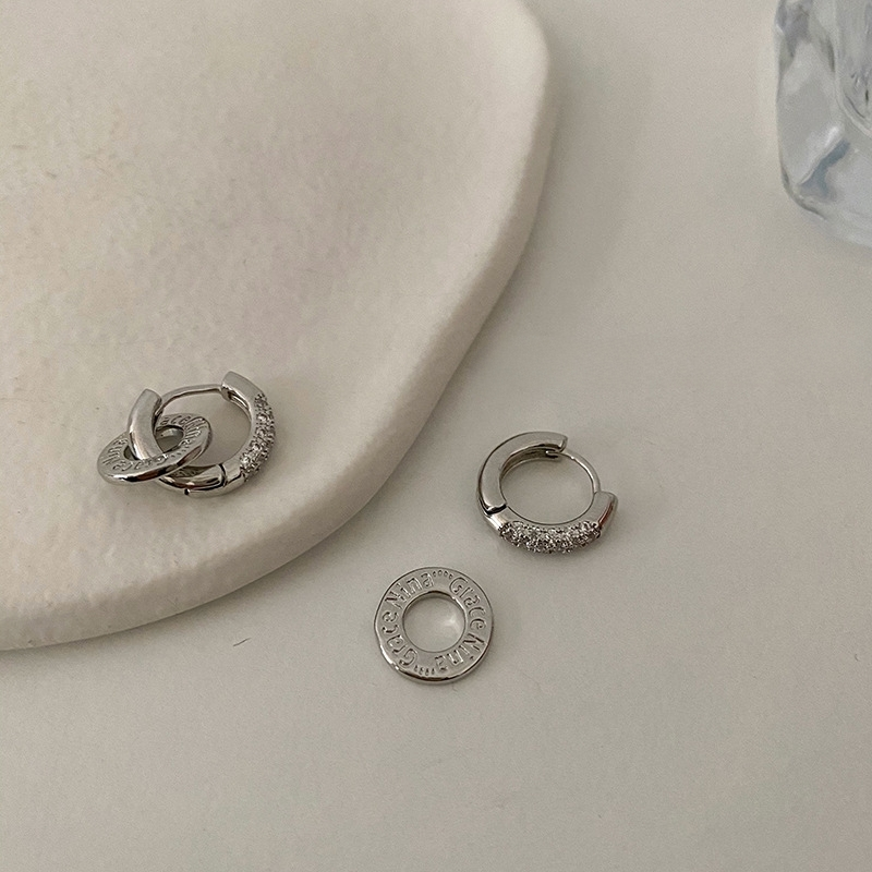Elegant Micro-Inlaid Zirconia Knot Earrings – Timeless Pearl Accents