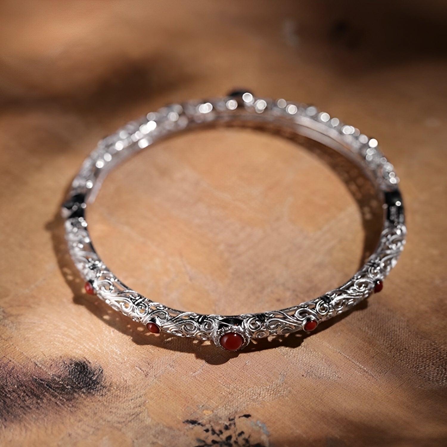 Ancient Hollow Silver Guardian Bracelet