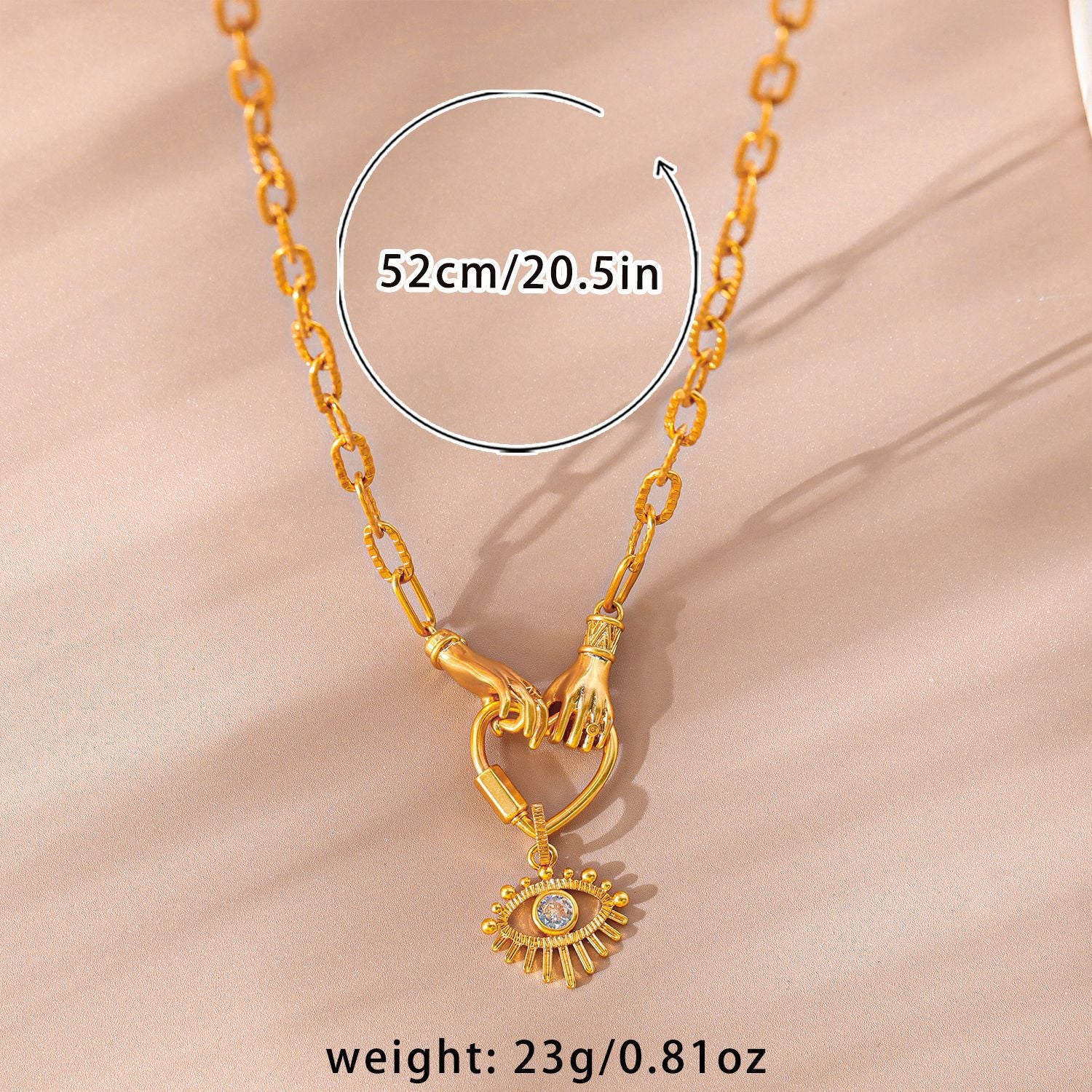 Evil Eye Guardian Clavicle Necklace with Zircon Inlay