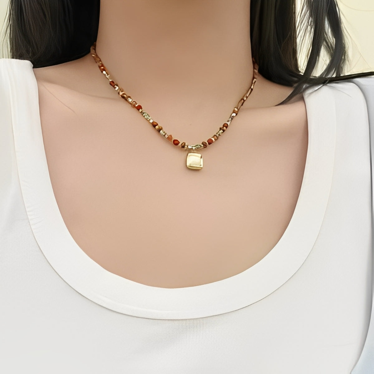Colorful Beaded Harmony Necklace – A Touch of Elegance & Positive Energy