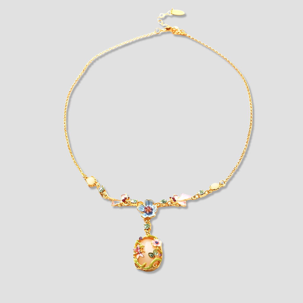 Floral Enchantment Necklace – Divine Symbol of Growth, Beauty, and Love