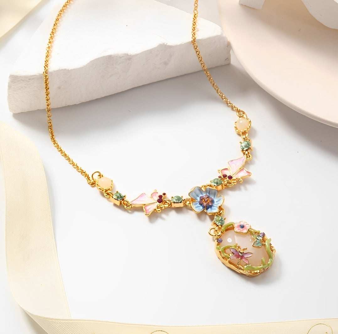 Floral Enchantment Necklace – Divine Symbol of Growth, Beauty, and Love