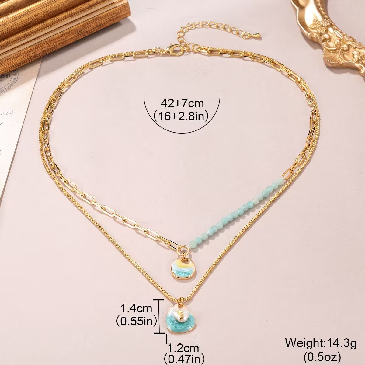 Monet’s Dream Necklace – Enamel Artistry and Tranquil Elegance