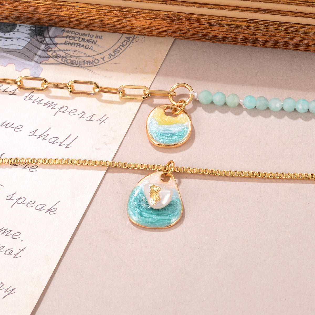 Monet’s Dream Necklace – Enamel Artistry and Tranquil Elegance