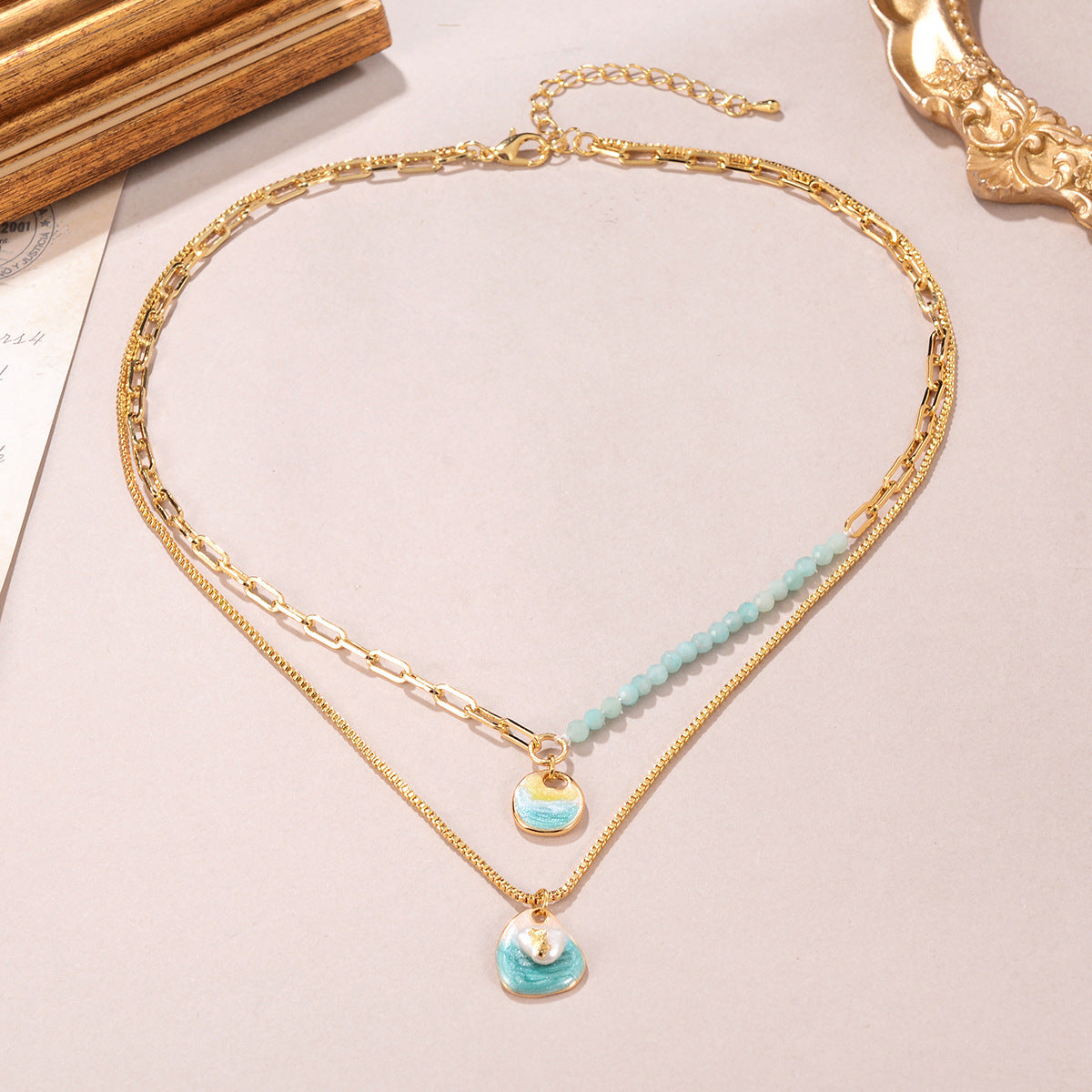 Monet’s Dream Necklace – Enamel Artistry and Tranquil Elegance