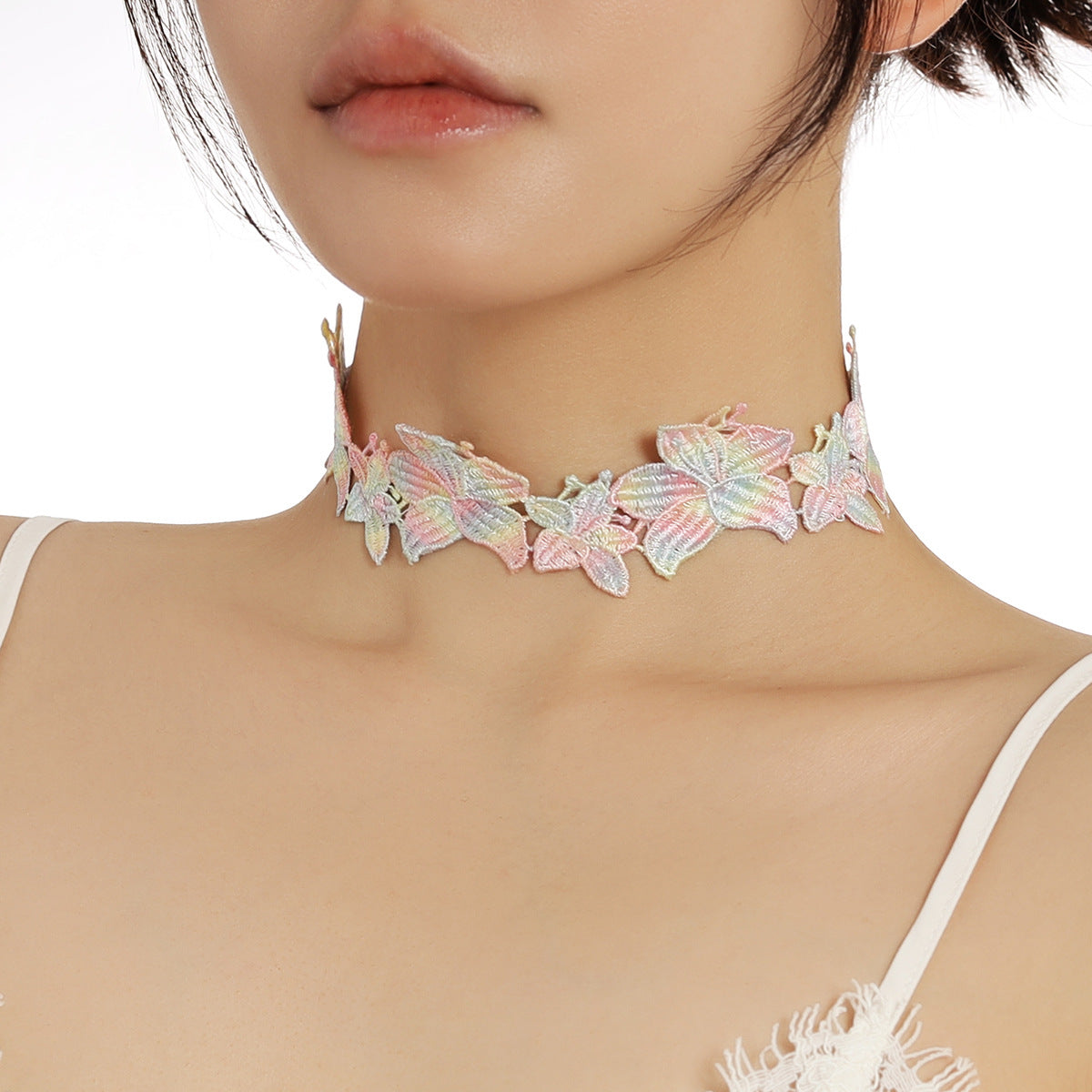 Monet’s Garden Choker – Pastel Floral Enchantment Inspired by Impressionist Art