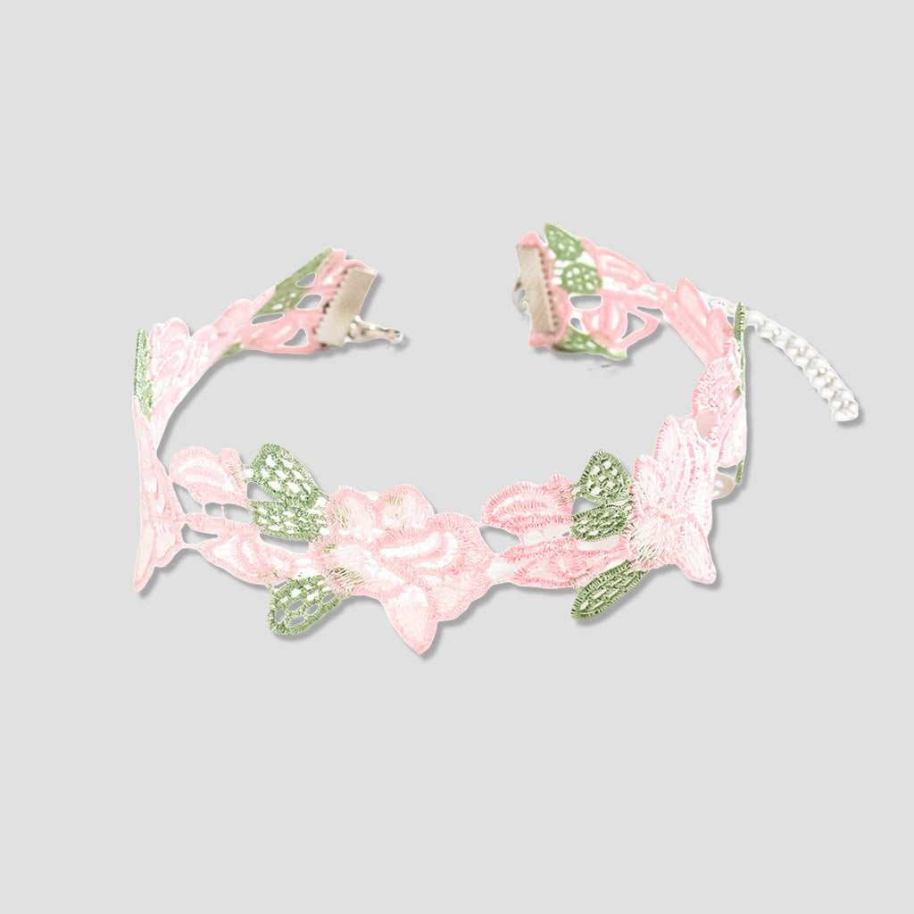 Monet’s Spring Garden Choker – Enamel Flowers in Pastel Elegance
