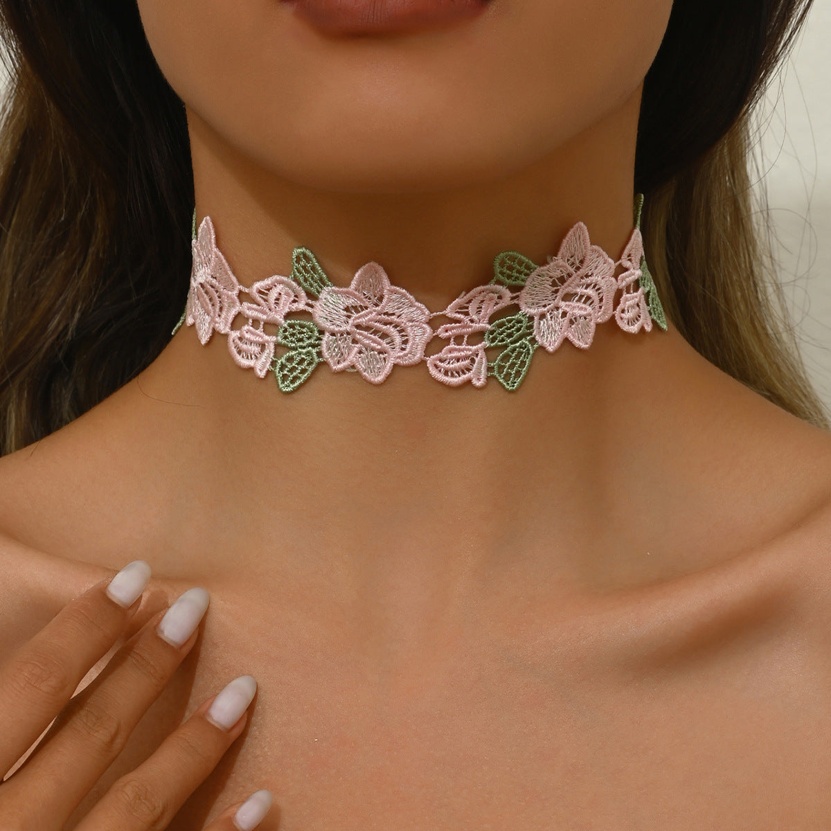 Monet’s Spring Garden Choker – Enamel Flowers in Pastel Elegance