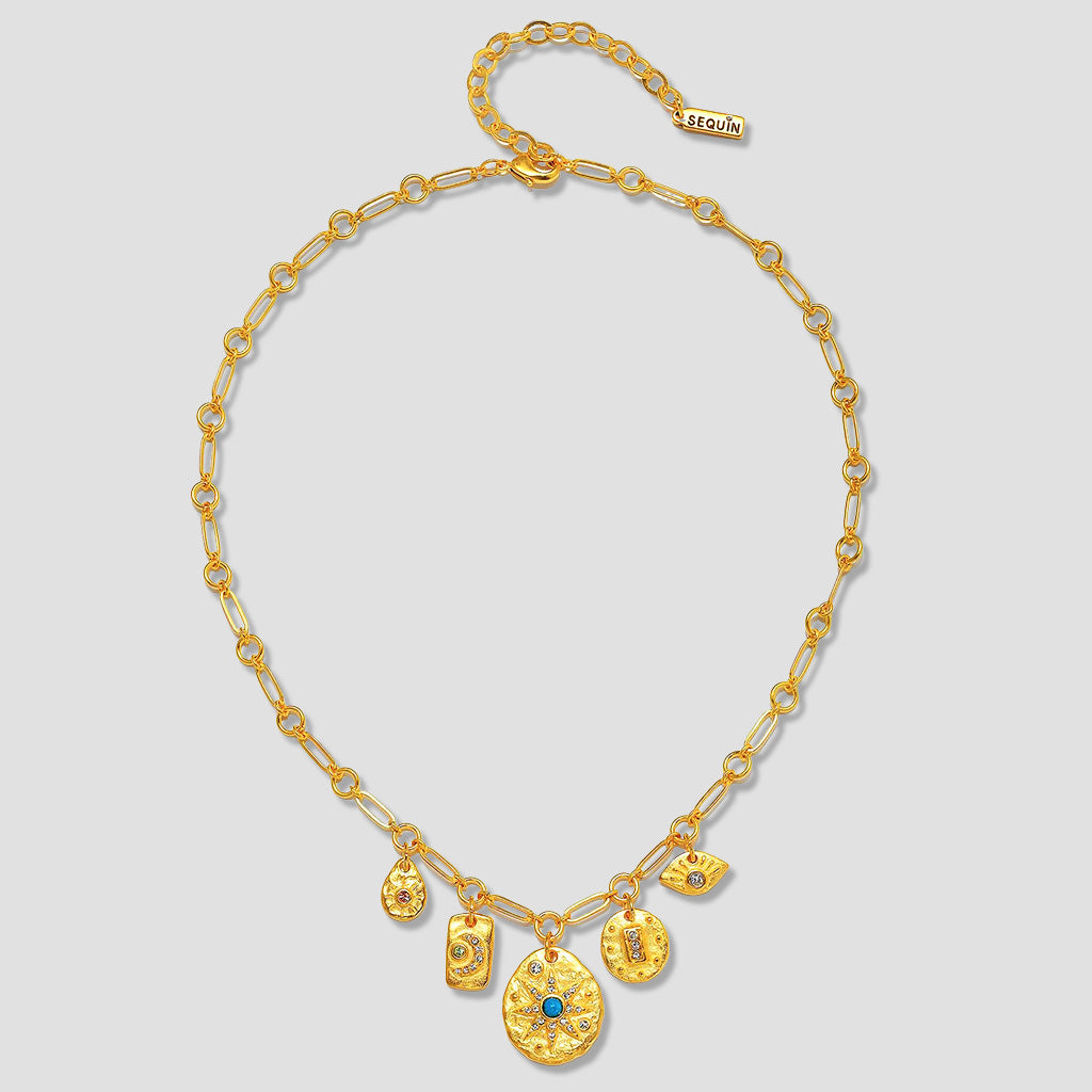 Cosmic Guardian Necklace – Divine Symbols of Fate, Protection, and Prosperity