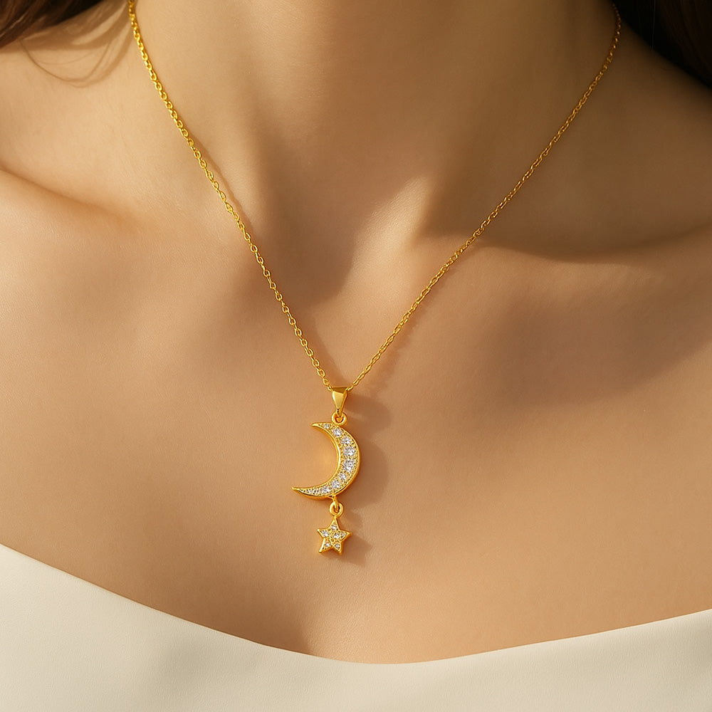 Moonlight Star Necklace – A Symbol of Lunar Magic and Celestial Guidance
