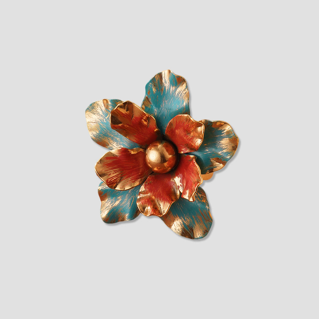 Vintage Handmade Floral Enamel Ring