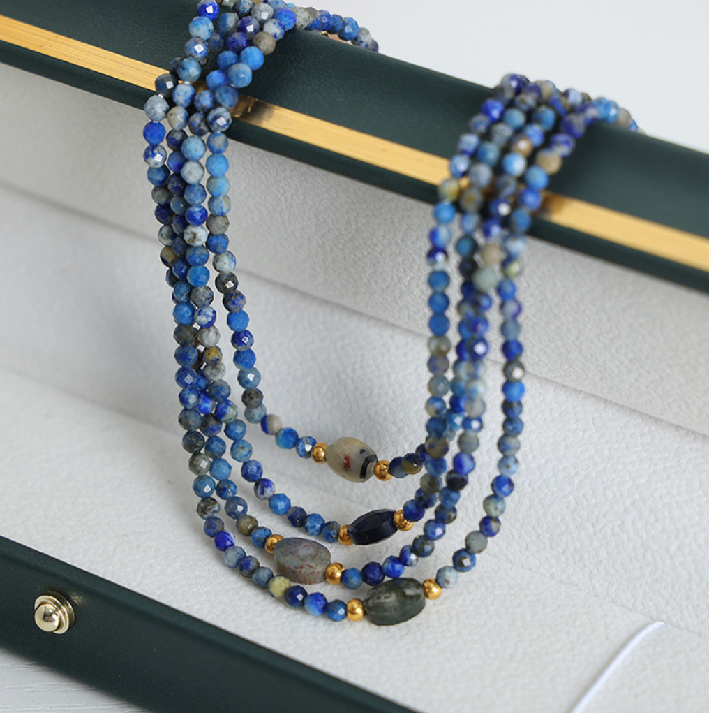 Tide Within – Lapis Beaded Necklace