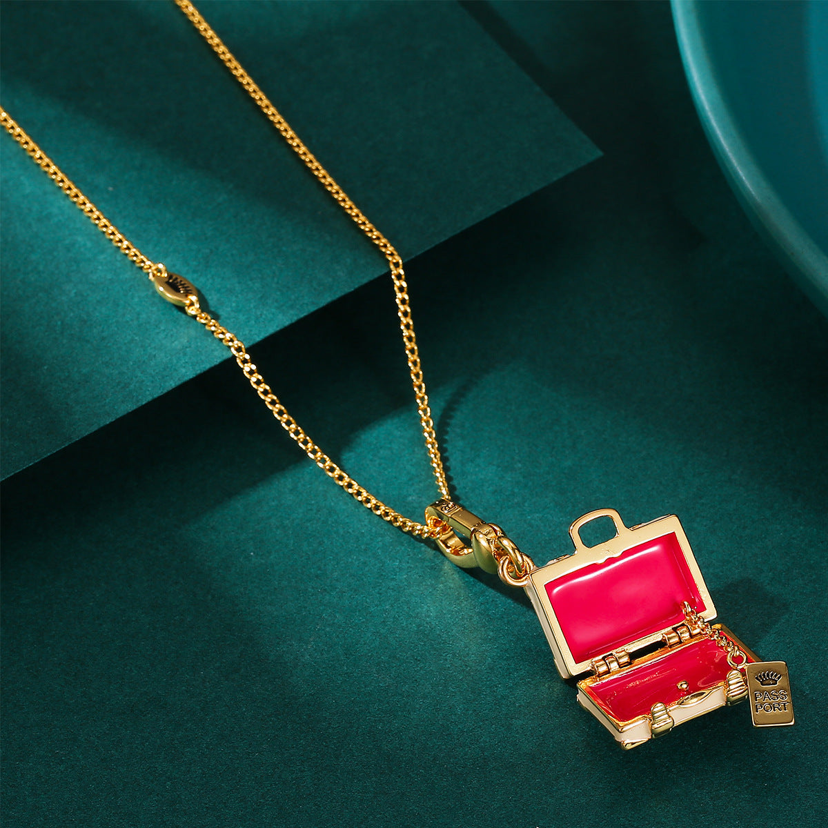 My First Journey” Mini Suitcase Necklace