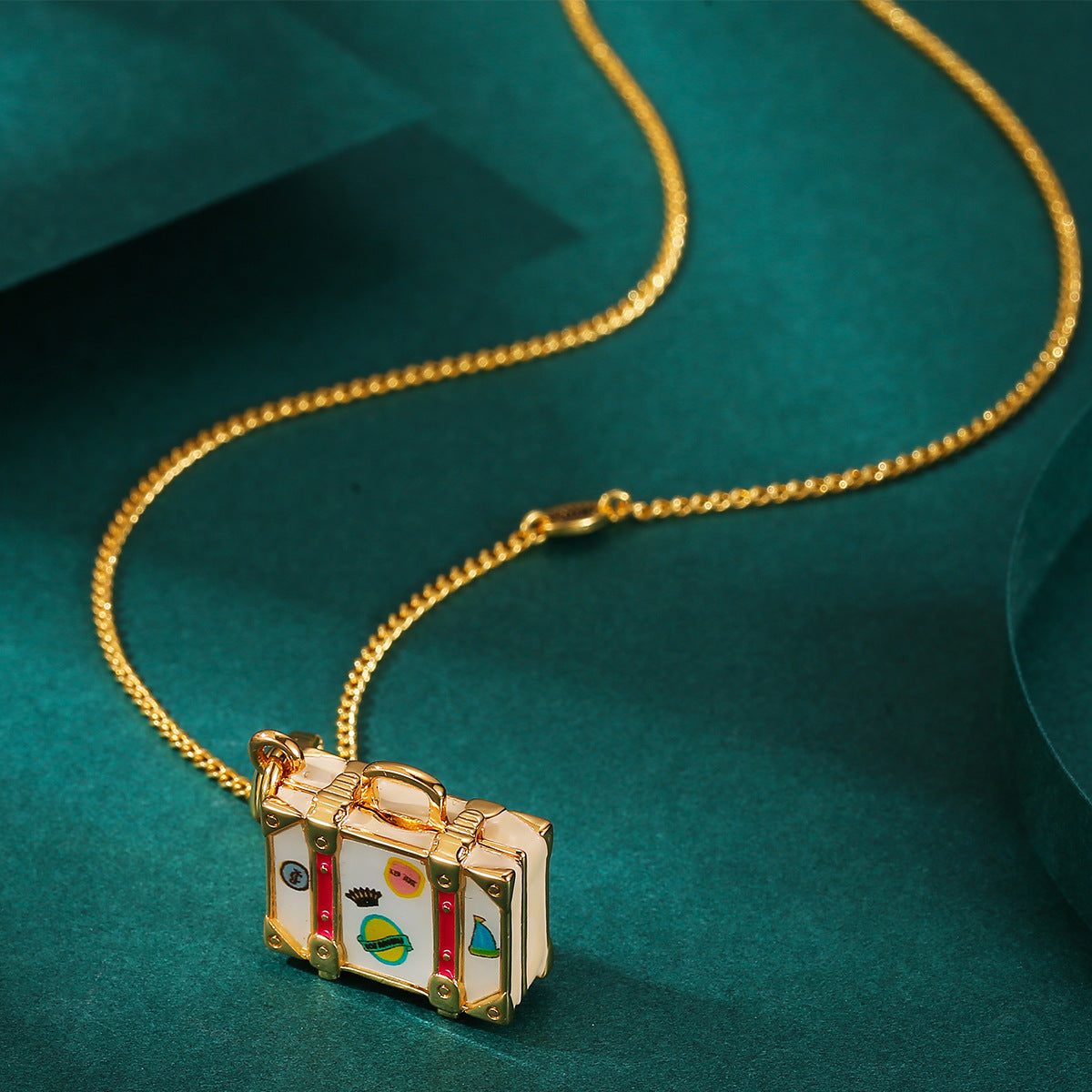 My First Journey” Mini Suitcase Necklace