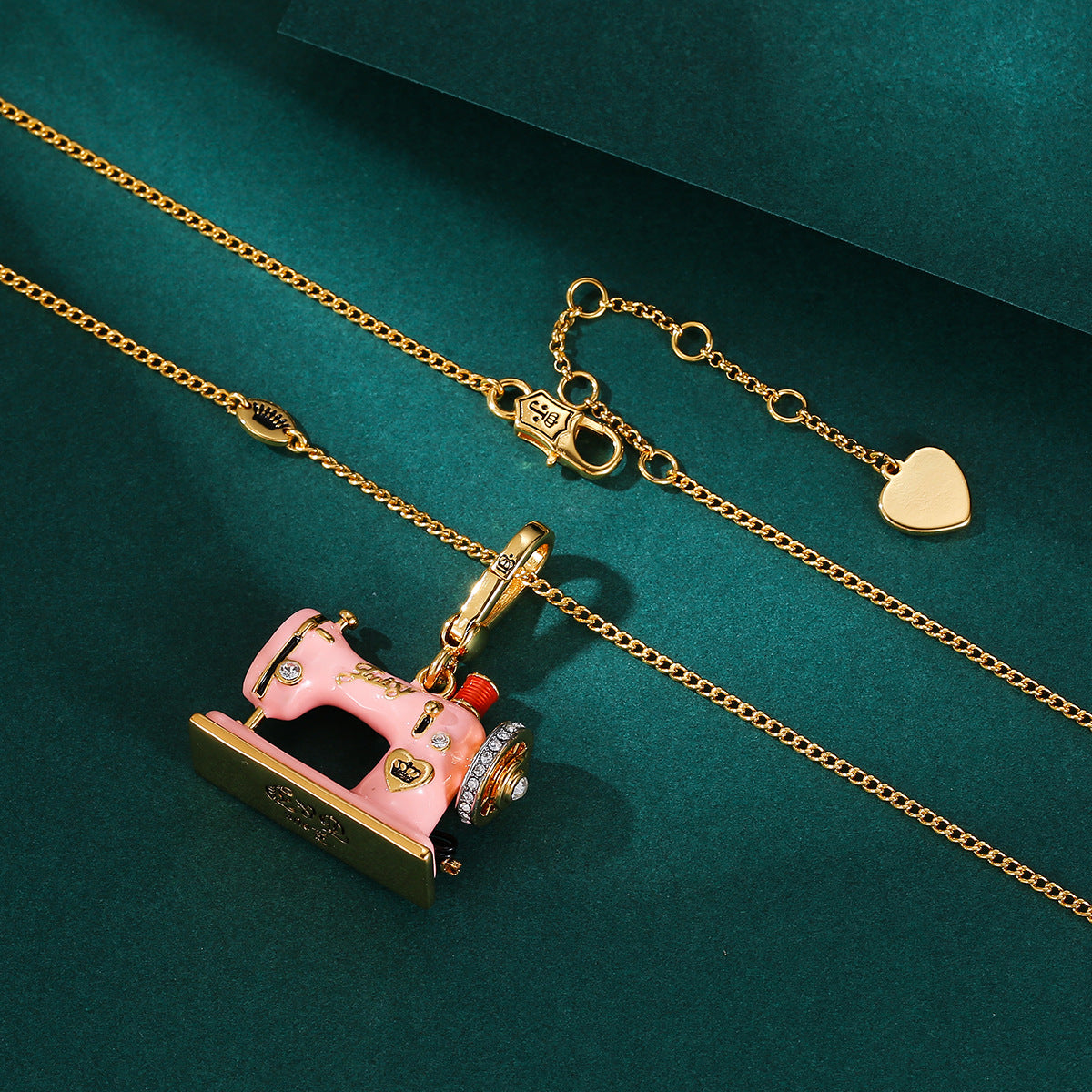 Grandma’s First Stitch” Vintage Sewing Machine Necklace