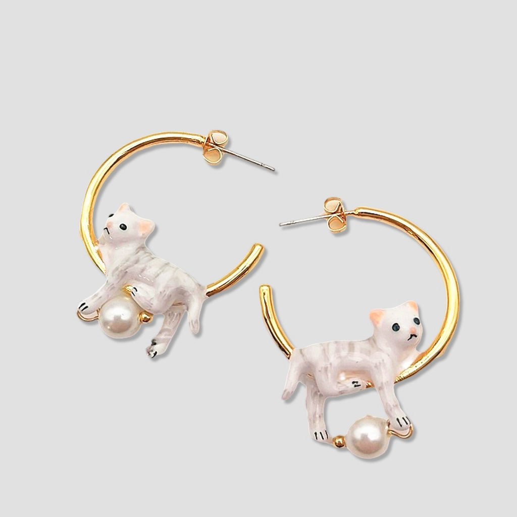 First Friend Cat Hoop Earrings