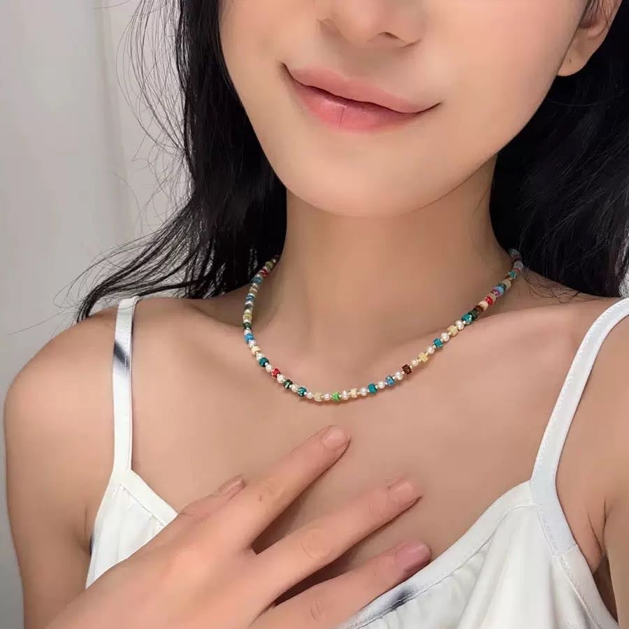 “Steps of Resilience” Rainbow Bead Necklace