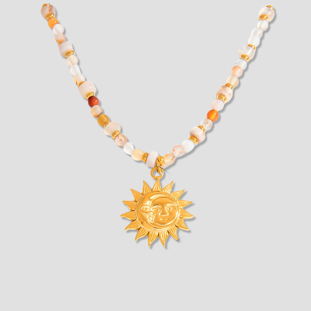 “Sunrise of Hope” Beaded Sun Necklace