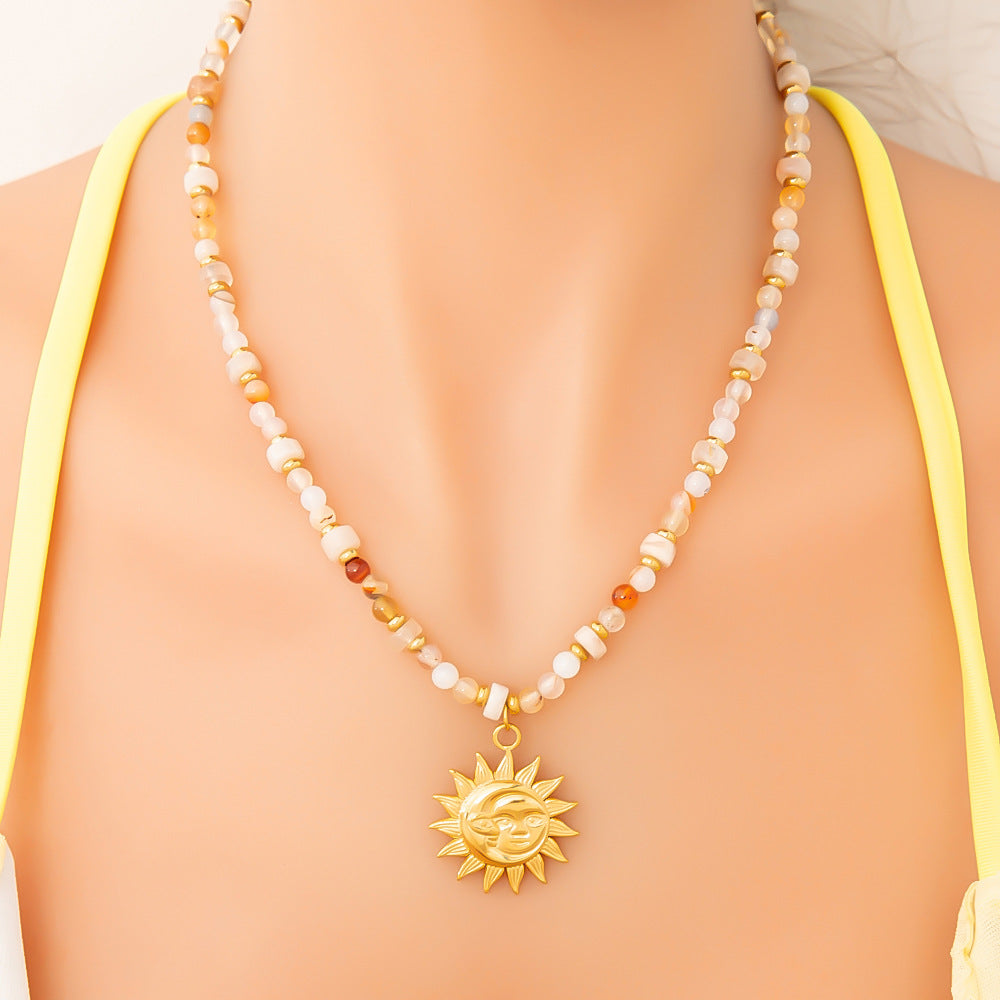 “Sunrise of Hope” Beaded Sun Necklace