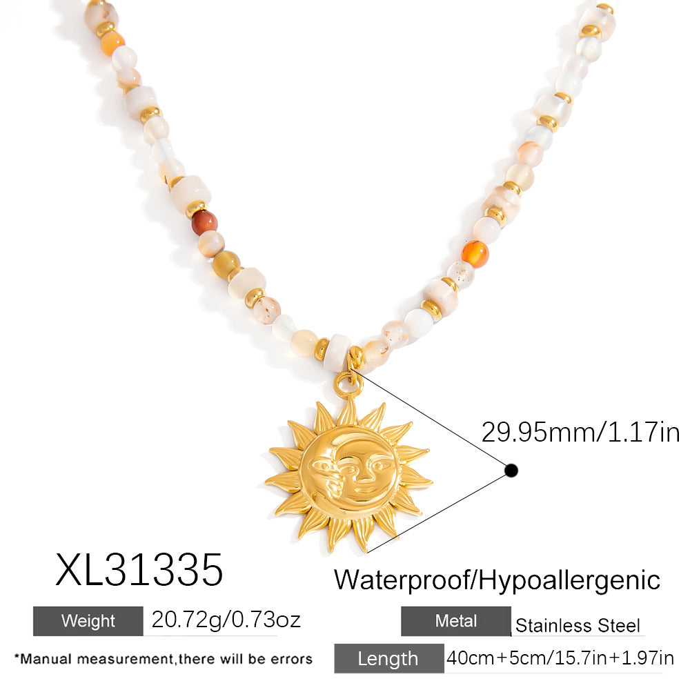 “Sunrise of Hope” Beaded Sun Necklace