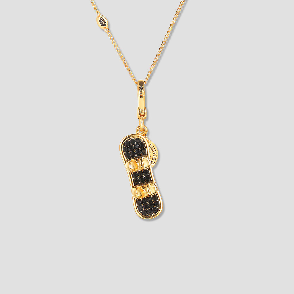 "First Tracks" Double-Sided Snowboard Pendant Necklace