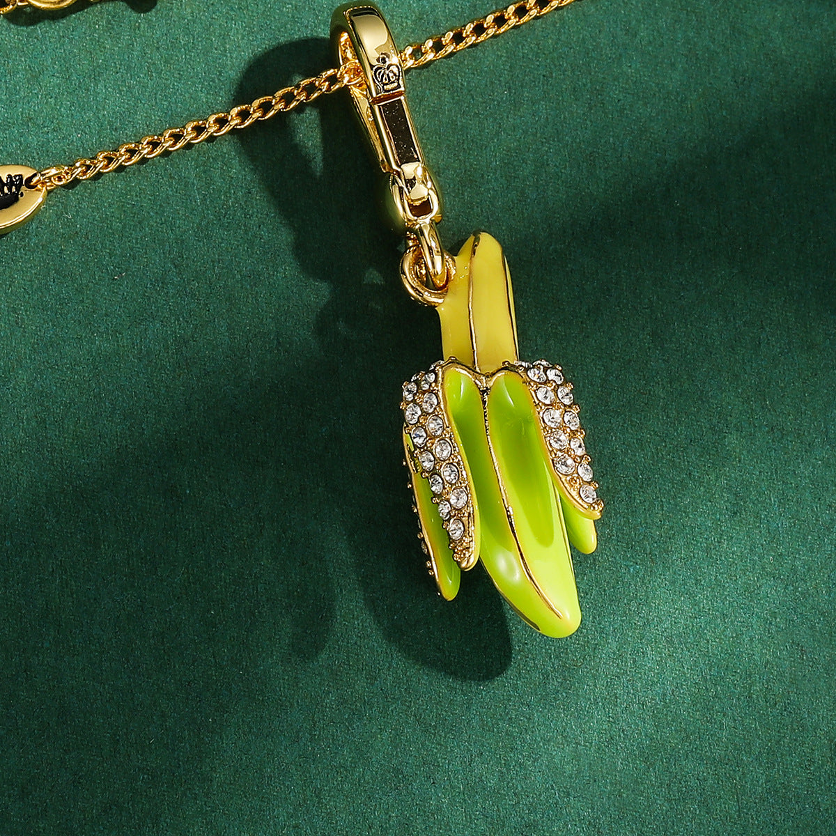 Golden Banana Charm Necklace
