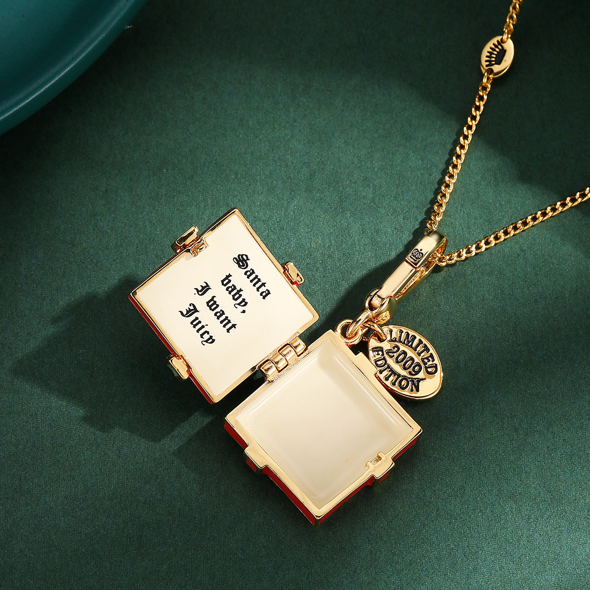 “A Tiny Christmas Wish” Red Gift Box Necklace